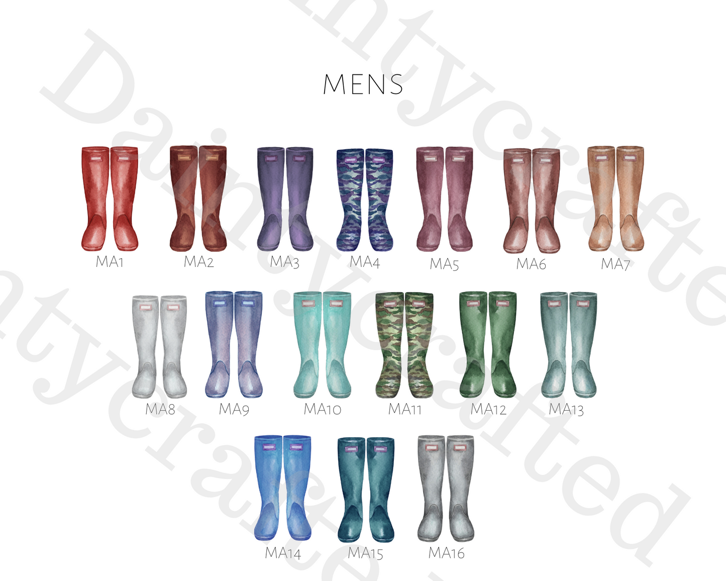 Custom Welly Boot Print A4