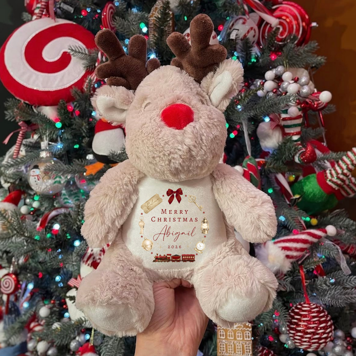 Christmas reindeer Train Wreath
