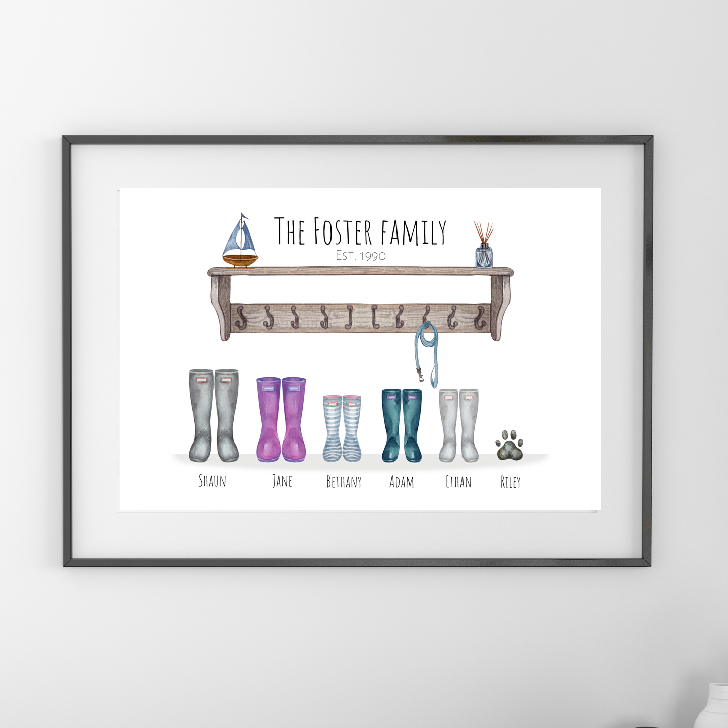 Custom Welly Boot Print A4
