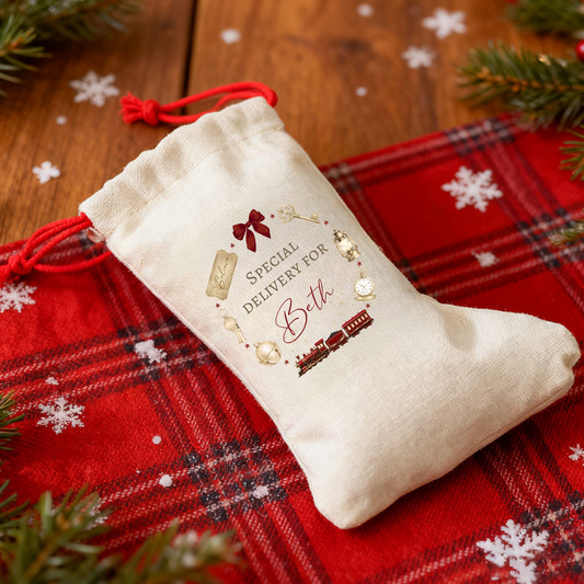 Train Wreath Stocking