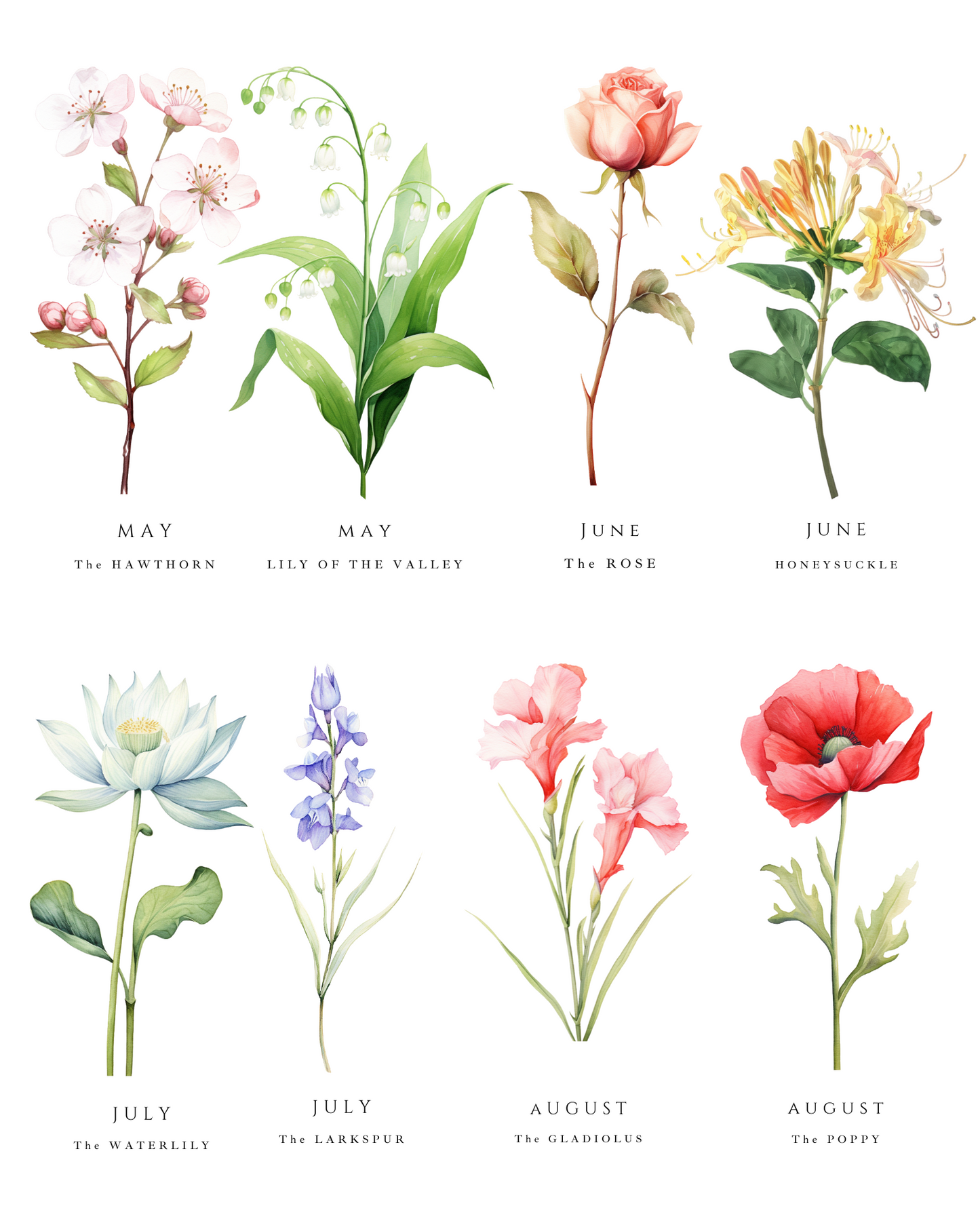 Our Family Garden Personalised Birth Flower Art