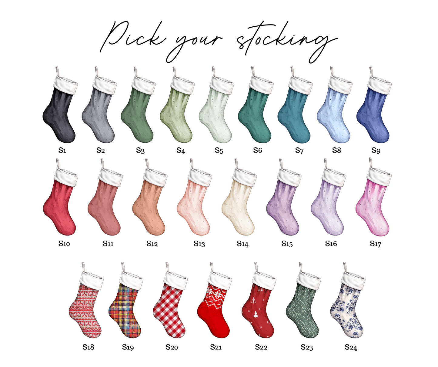 Personalised Christmas Stocking Print