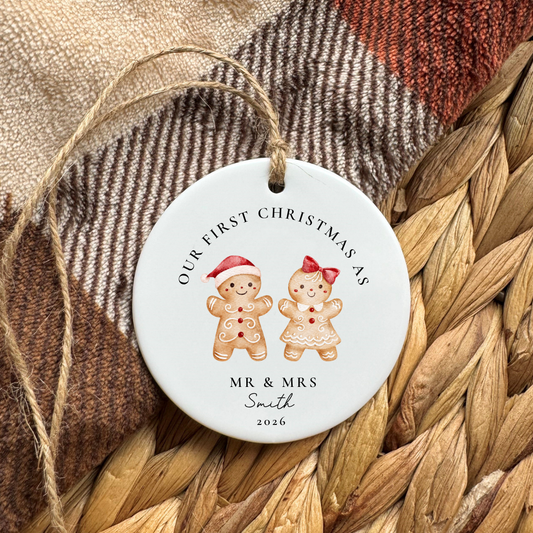 Couples First Christmas Gingerbread Bauble